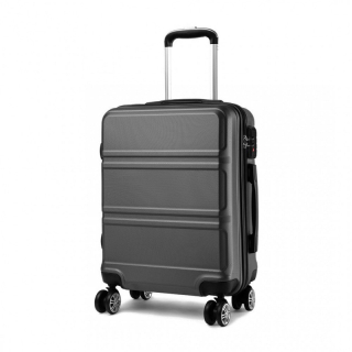 Šedý odolný skořepinový cestovní kufr "Travelmania" - 2 velikosti