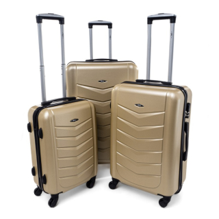 Zlatá sada 3 elegantních skořepinových kufrů "Armor" - vel. M, L, XL