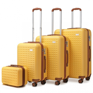 Žlutá sada pevných luxusních kufrů "Journey" - vel. S, M, L, XL