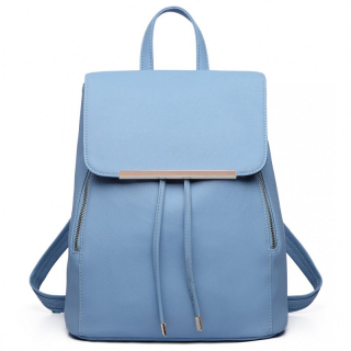 Světle modrý elegantní kožený batoh „Majestic“
