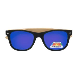 Modré dřevěné polarizační brýle Wayfarer "Wood"