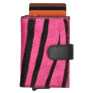 Růžová malá kožená peněženka s klíčenkou "Sahara"