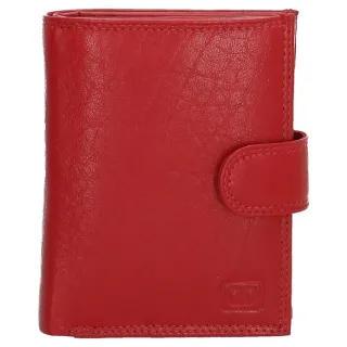 Červená praktická kožená peněženka s RFID "Page"
