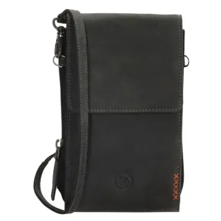 Černá kabelka na mobil z pravé kůže „Freya“