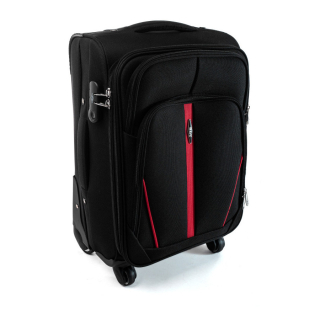 Černý nepromokavý cestovní kufr "Practical" s expanderem - 3 velikosti