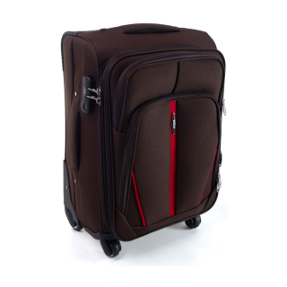 Hnědý nepromokavý cestovní kufr "Practical" s expanderem - 3 velikosti