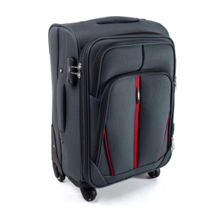 Šedý nepromokavý cestovní kufr "Practical" s expanderem - 3 velikosti
