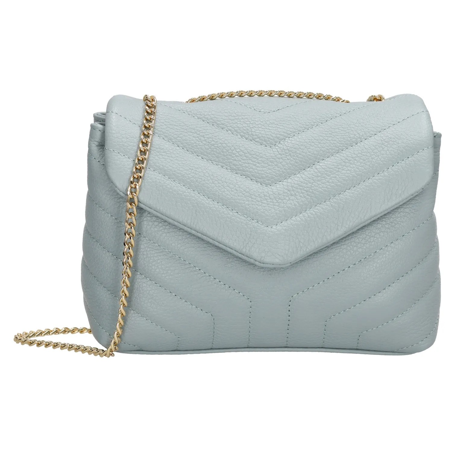 Světle modrá luxusní kožená crossbody kabelka "Eminence"